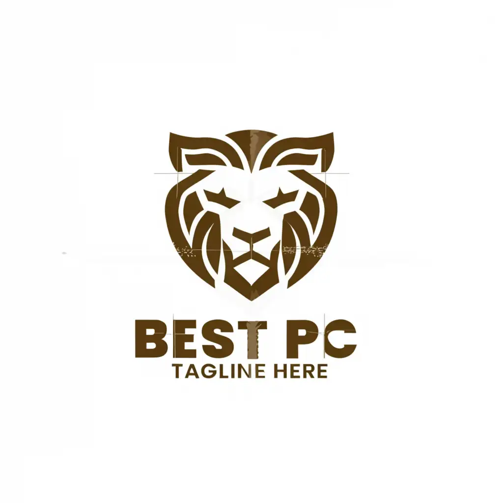 a logo design,with the text "Best Pc", main symbol:lion,Moderate,be used in Technology industry,clear background