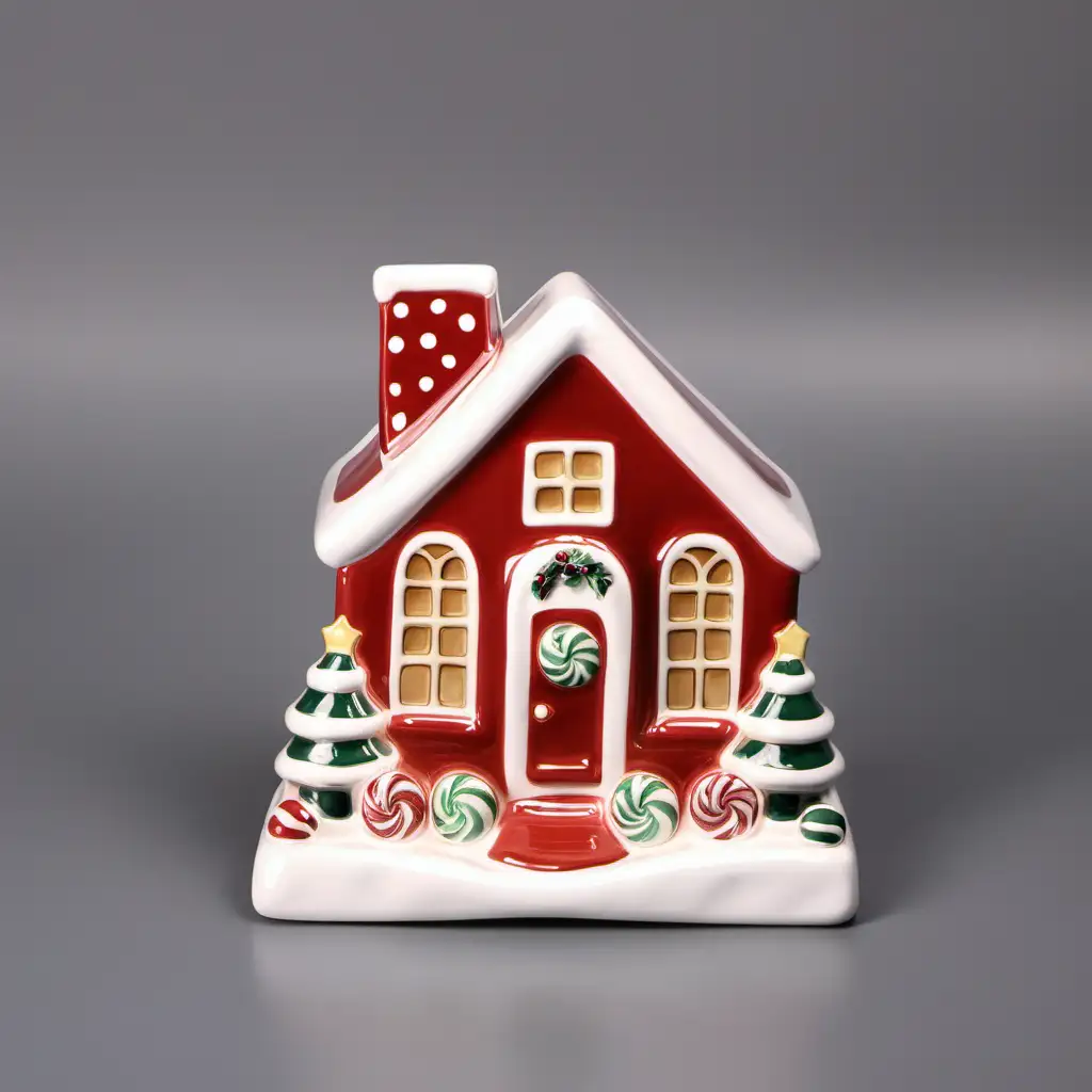 Festive Christmas Ceramic Candy Square House Decoration