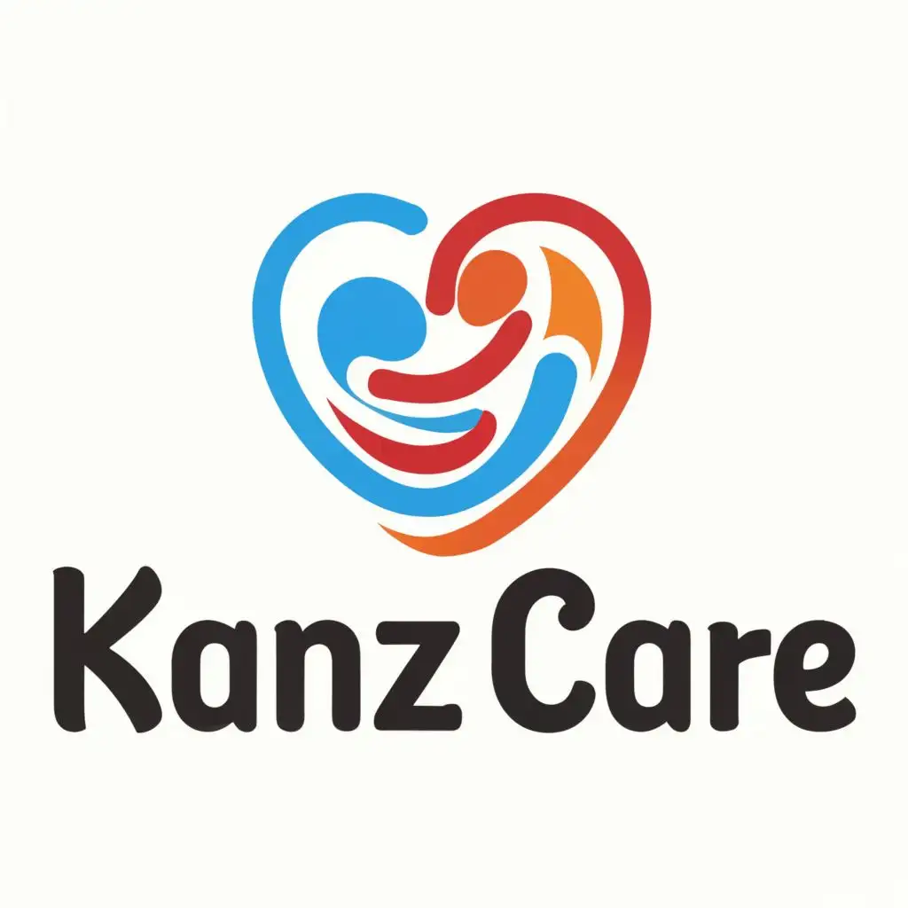 logo, Hugging and compassion, with the text "Kanz Care", typography, be used in Home Family industry