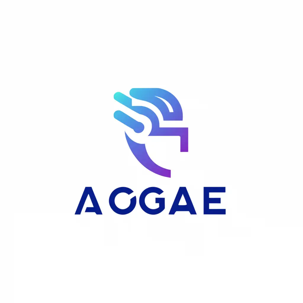 a logo design,with the text "Ad Gaze name symbol in blue", main symbol:Ai,Moderate,be used in Technology industry,clear background
