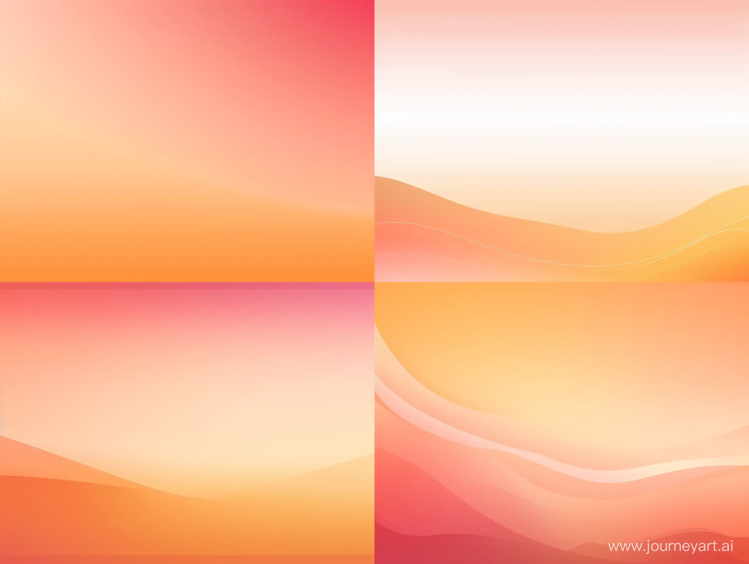 Create a widescreen banner with a warm color gradient background that smoothly transitions from a golden yellow on the left to the specific shade of orange #E9843C in the middle, and then to a soft pink on the right. The gradient should be harmonious and peaceful, suitable for a website header, with a subtle grain or noise texture to give it a modern yet slightly retro feel. Make sure the central part of the gradient prominently features the orange shade #E9843C to match the website's primary color scheme.