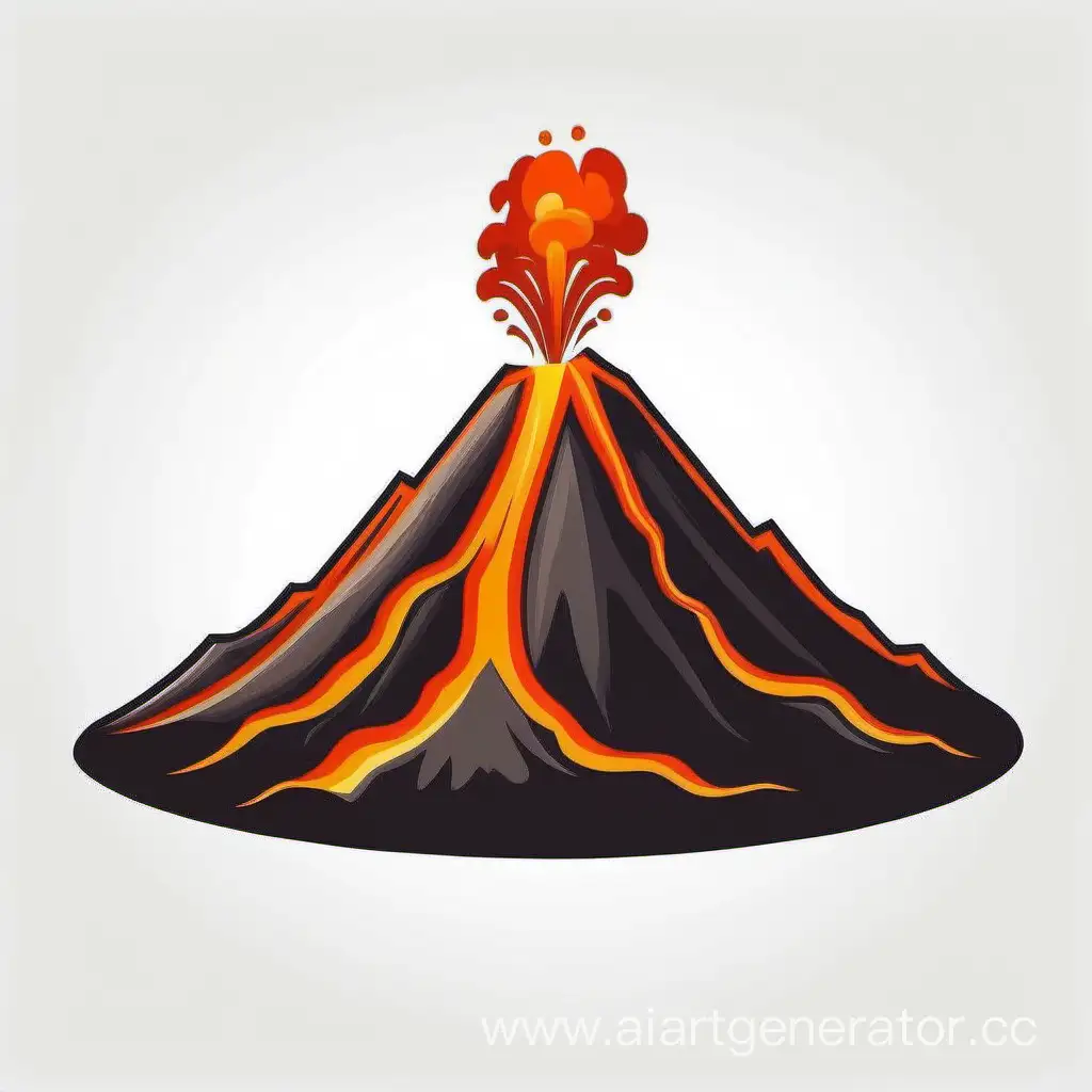 Minimalist-Volcano-Mountain-Vector-on-White-Background