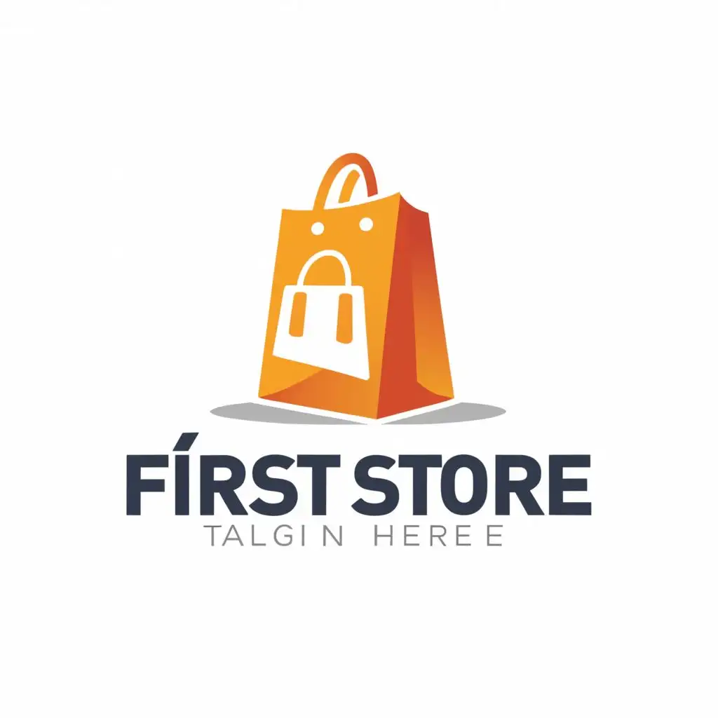 LOGO Design for First Store Modern Retail Icon with Minimalist ...