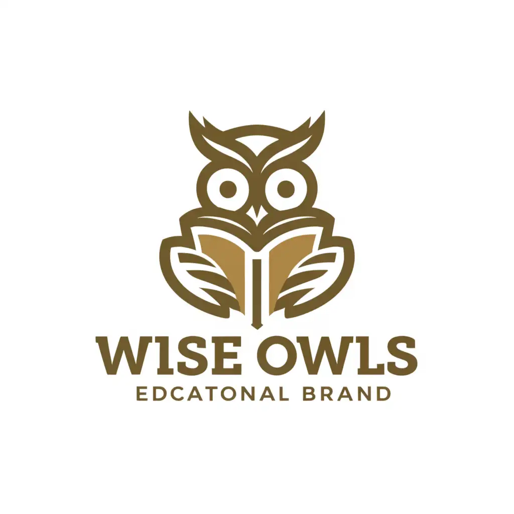 a logo design,with the text "Wise Owls", main symbol:owl with a book,Minimalistic,be used in Education industry,clear background