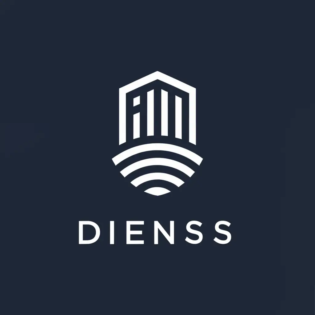 a logo design,with the text "Dienss", main symbol:building,water,eye,Moderate,clear background
