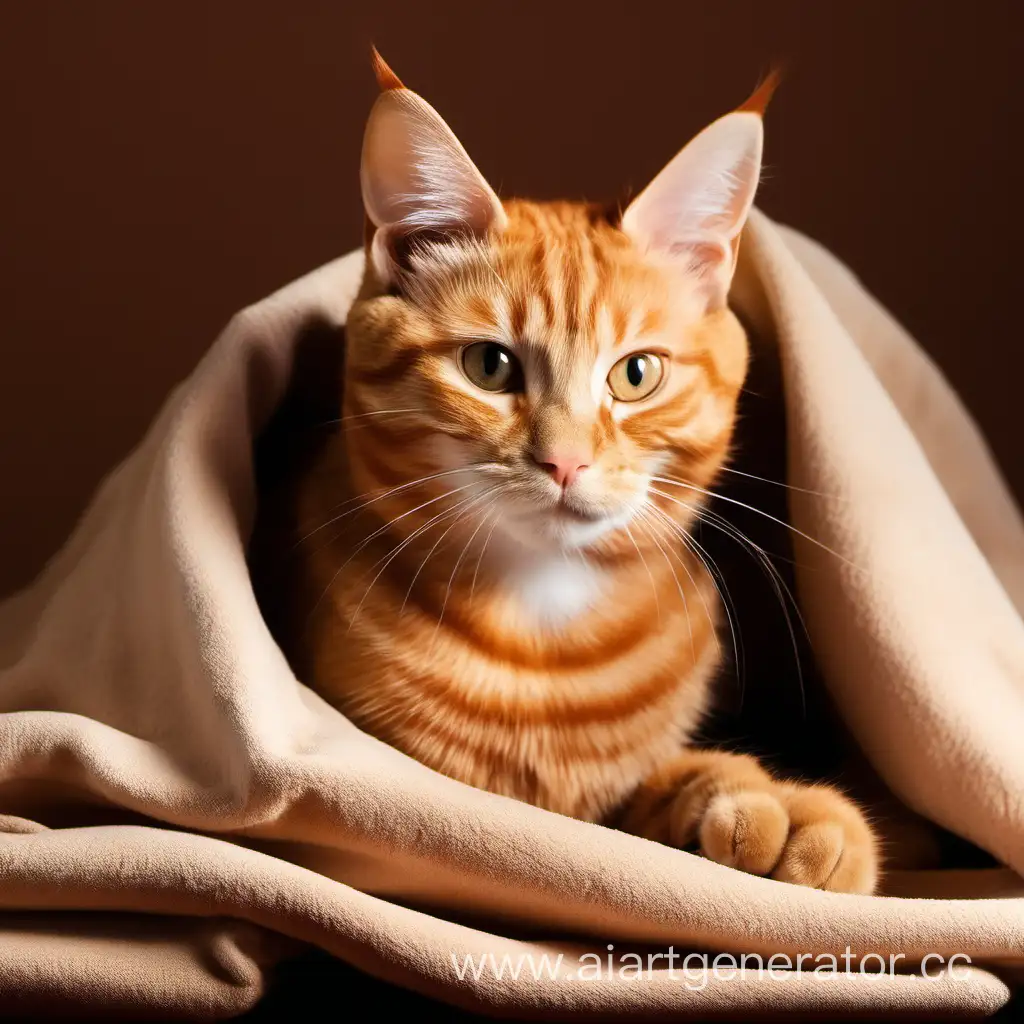 Ginger-Cat-Relaxing-on-Cozy-Brown-Blanket