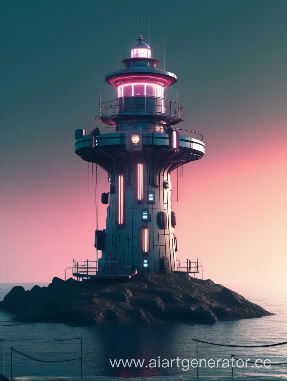 Futuristic-Cyberpunk-Lighthouse-Illuminating-the-Night