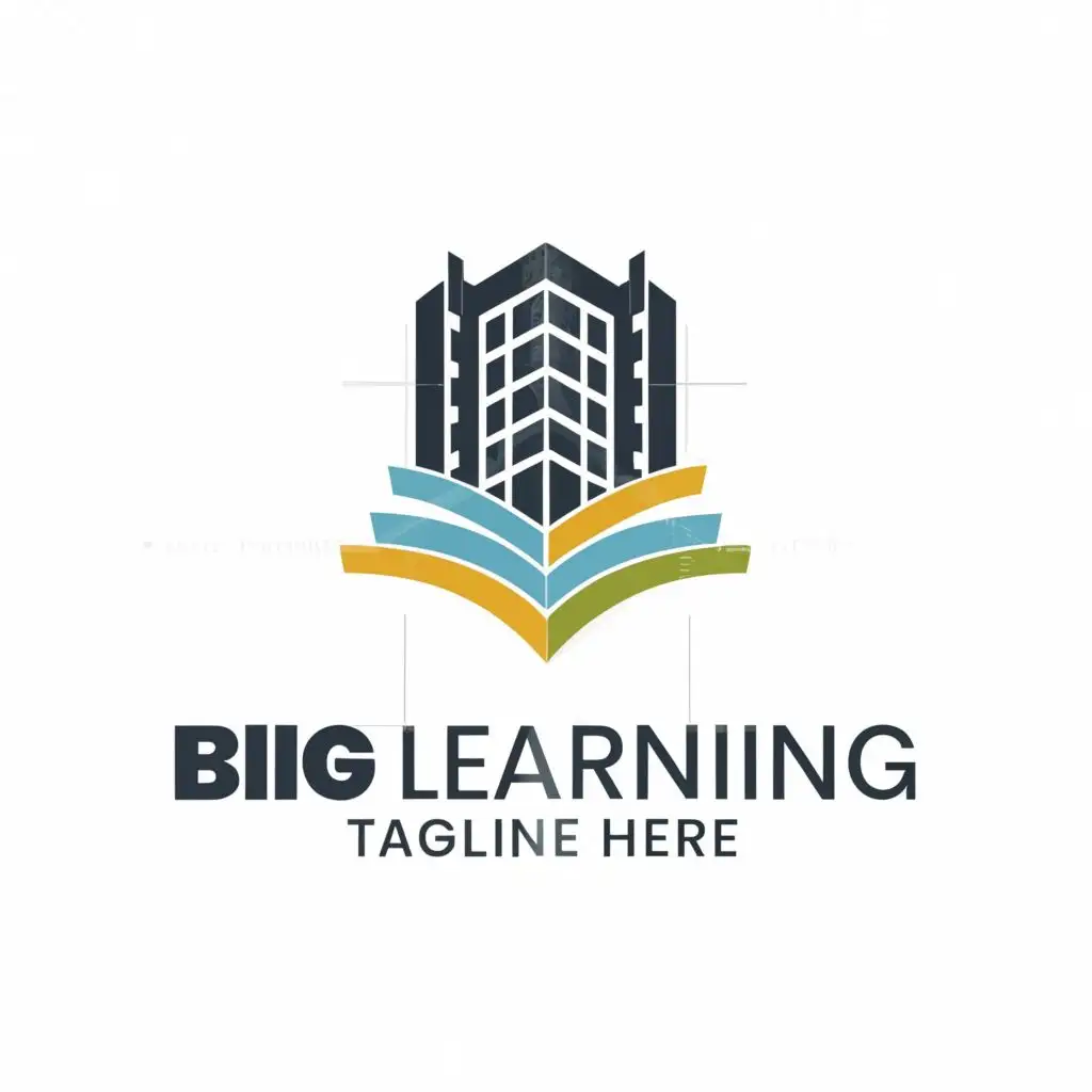 a logo design,with the text "Big Learning", main symbol:University/books,complex,be used in Education industry,clear background