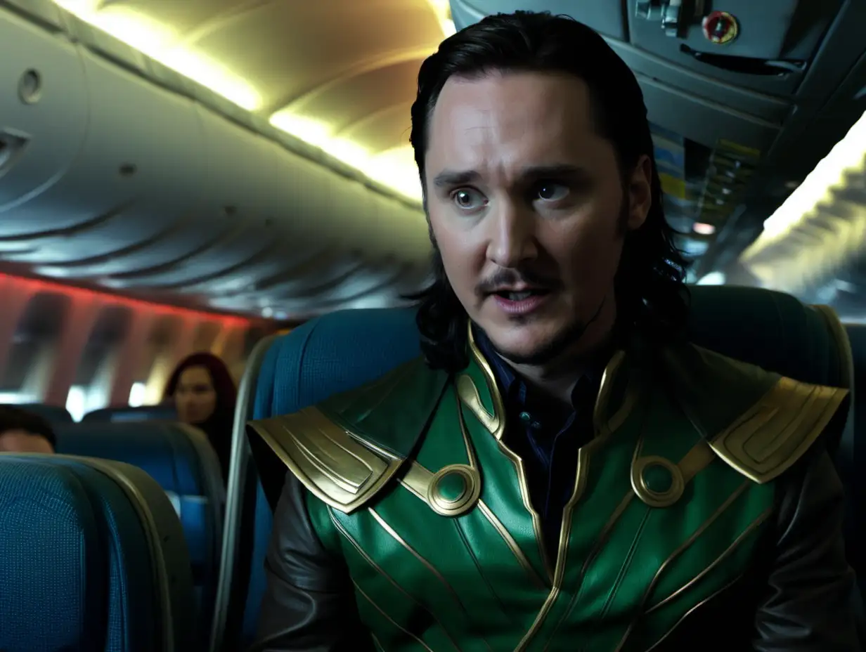 Wil Wheaton as Loki in a Plane Scene