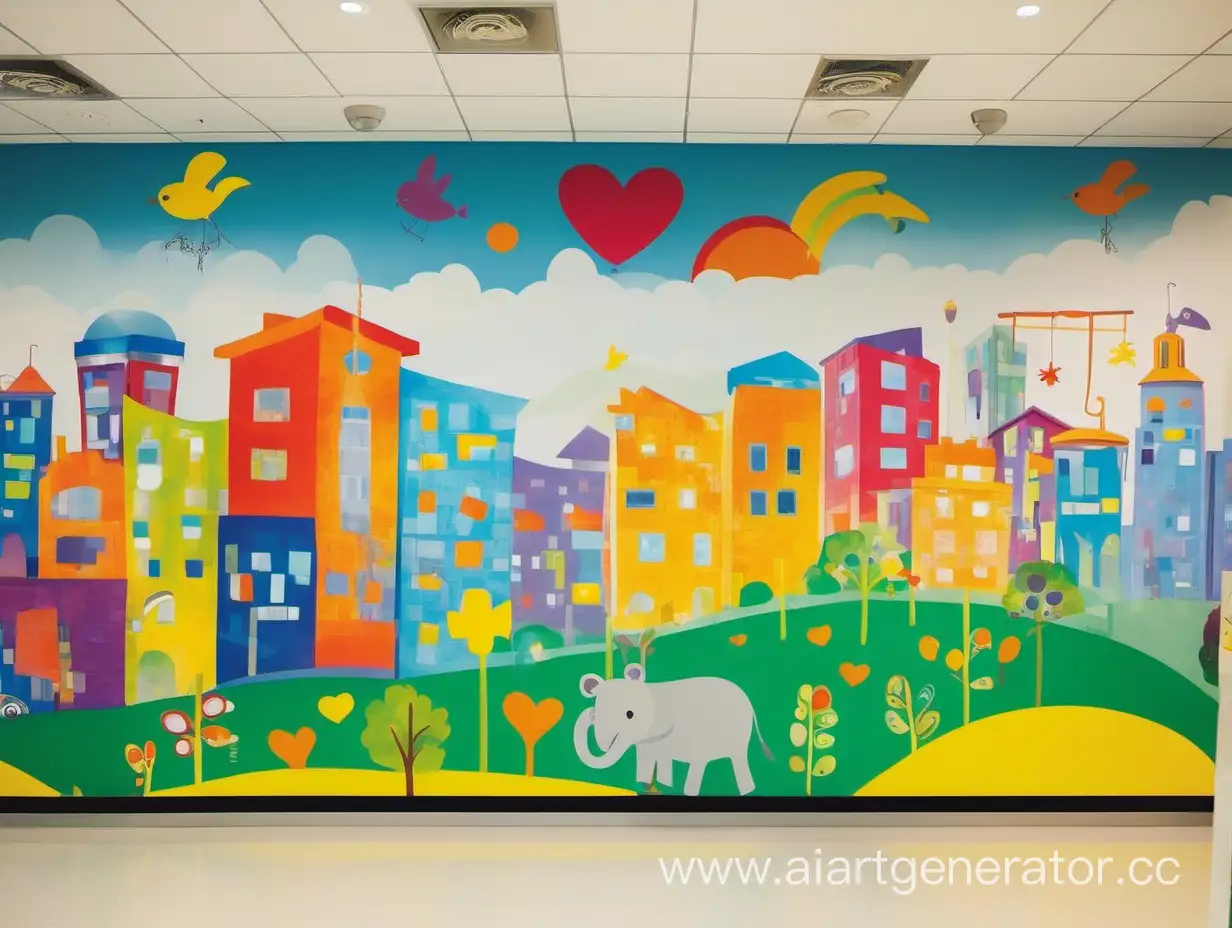 Vibrant-Wall-Mural-Brightens-Childrens-Hospital-Environment