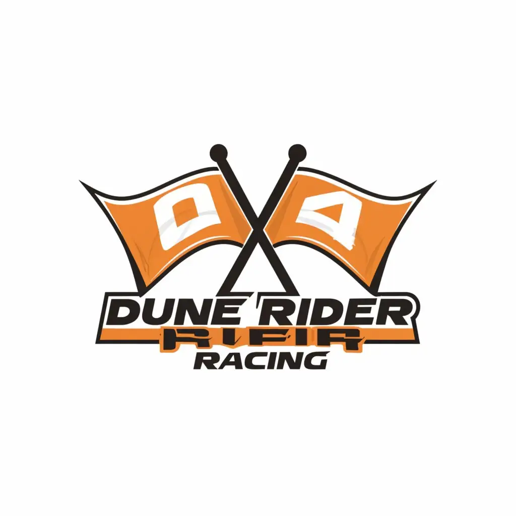 LOGO-Design-For-Dune-Rider-Racing-Dynamic-Racing-Flags-on-Clear-Background