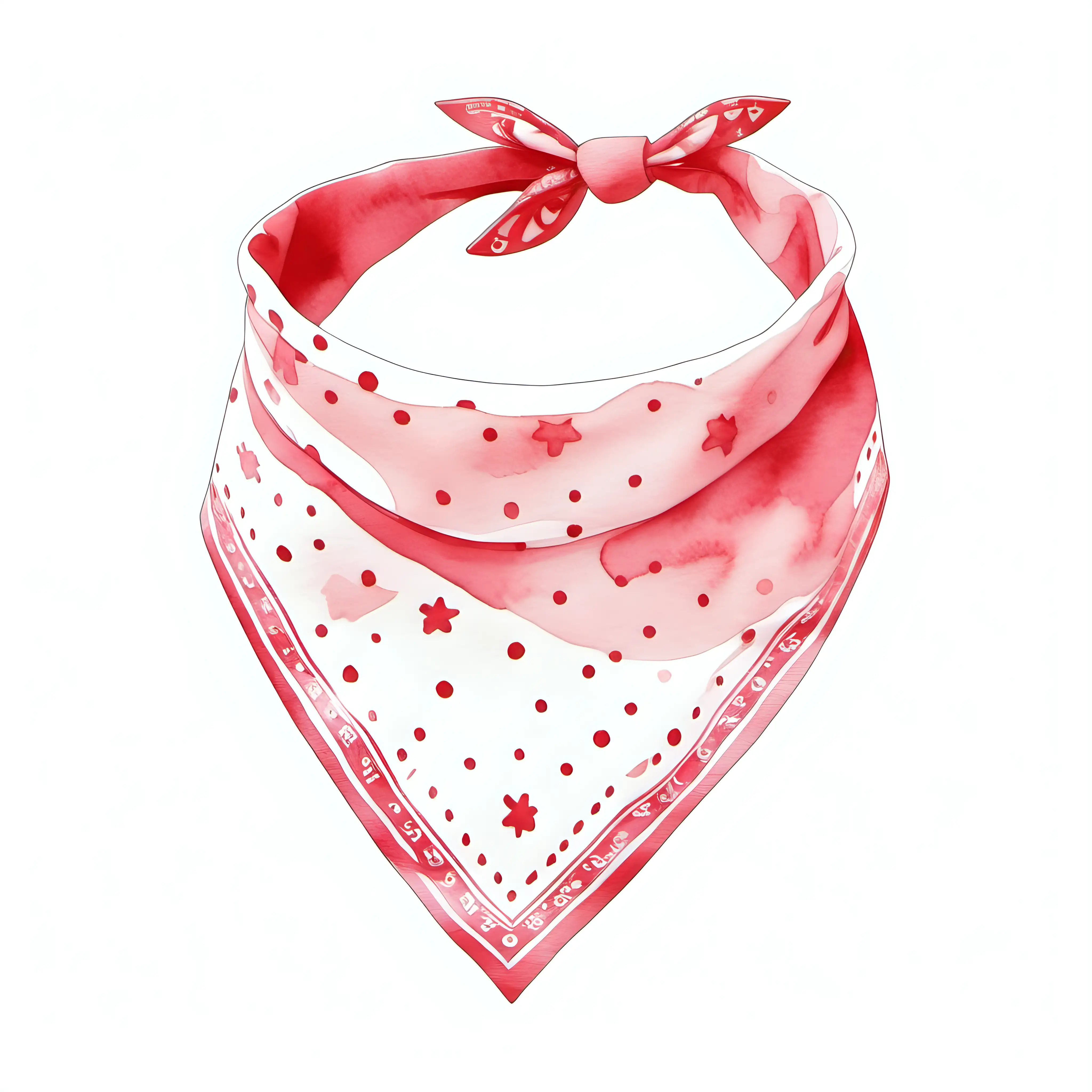 Adorable Watercolor Baby Bandana Clipart on White Background
