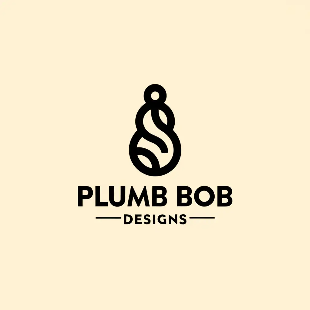 a logo design,with the text "PLUMB BOB DESIGNS", main symbol:PLUMB BOB,Minimalistic,be used in Construction industry,clear background