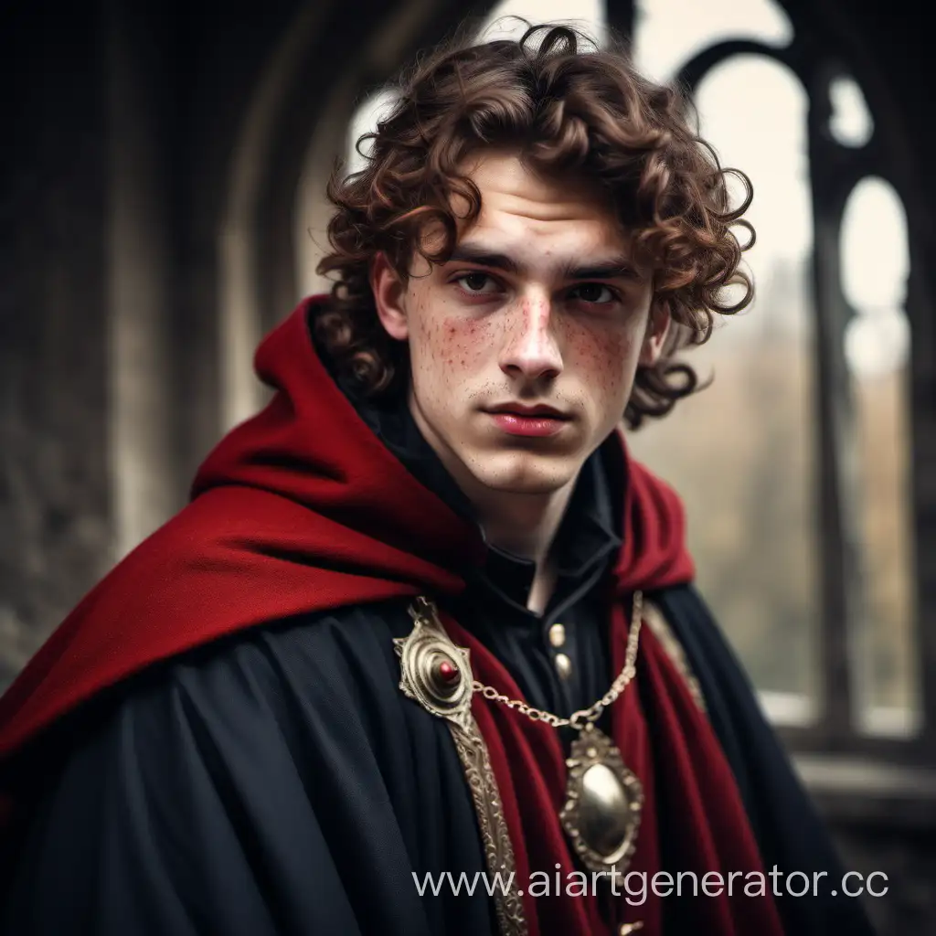 Confident-Medieval-Dandy-with-Tousled-Curls-and-Red-Cloak