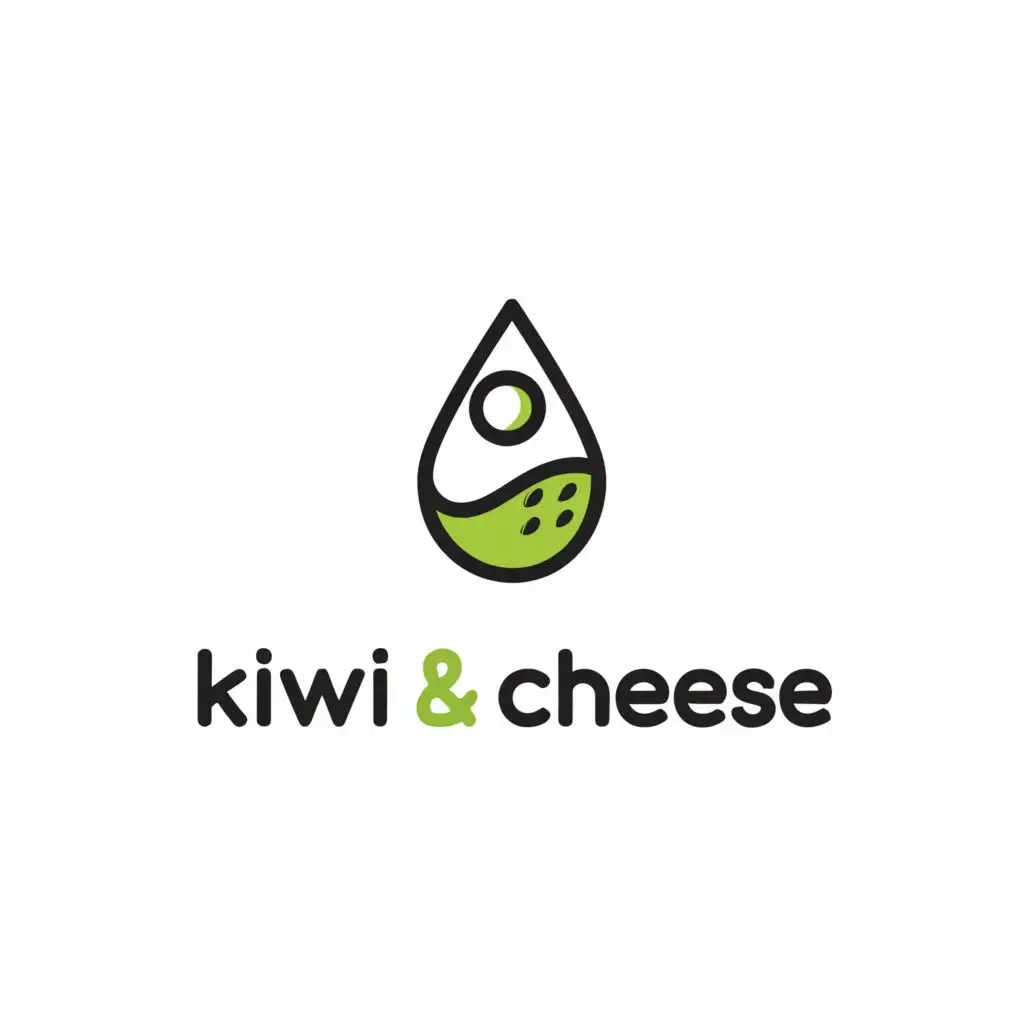 a logo design,with the text "Kiwi & Cheese", main symbol:water,Minimalistic,be used in Travel industry,clear background