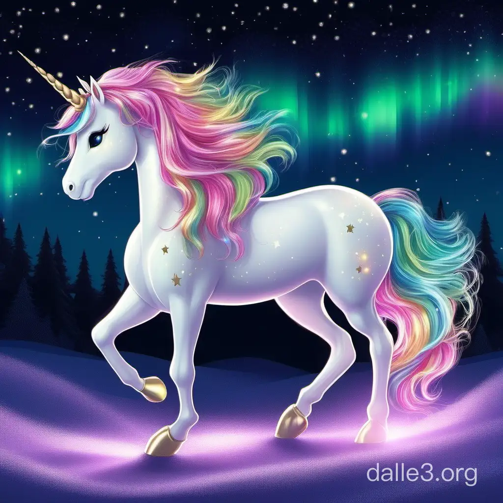 Majestic Aurora Unicorn Galloping in Enchanted Forest | Dalle3 AI