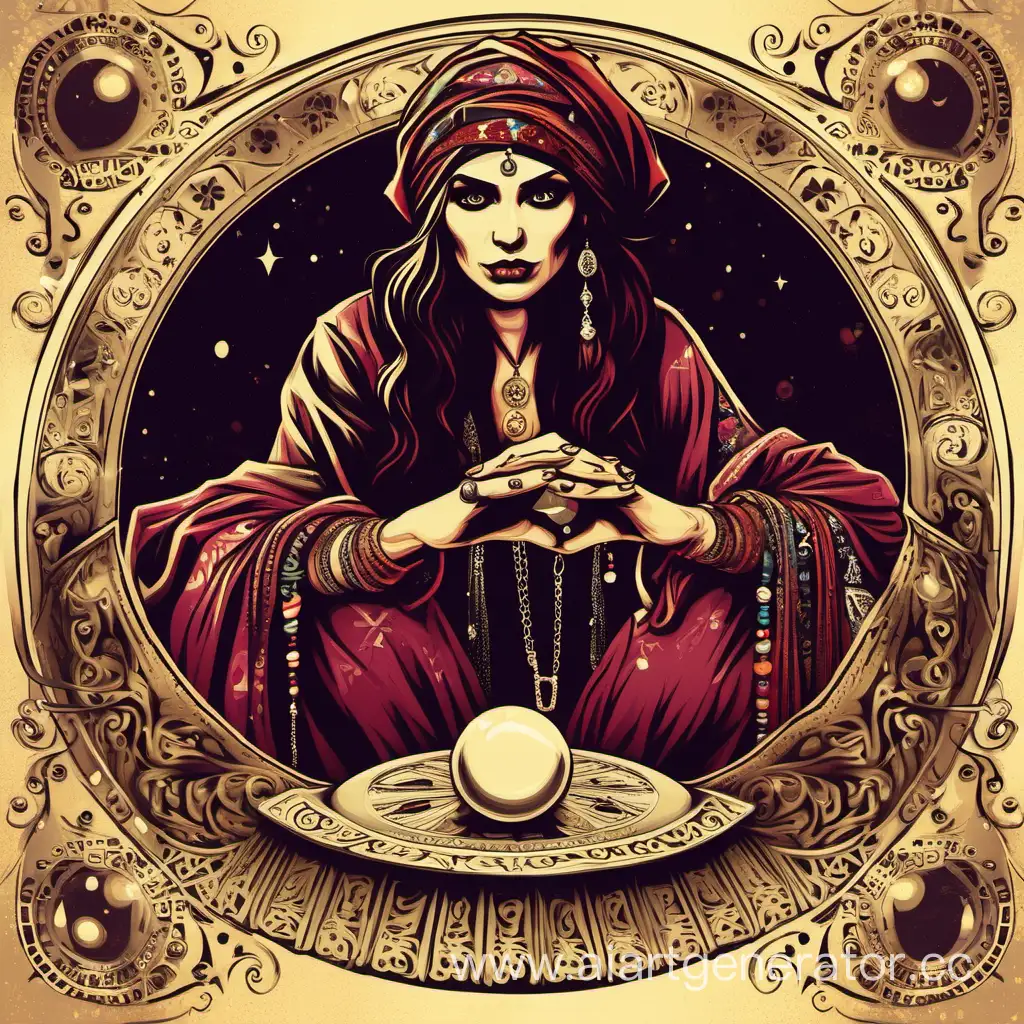 Mystical-Gypsy-Fortune-Teller-Reading-Tarot-Cards-in-Enchanting-Setting