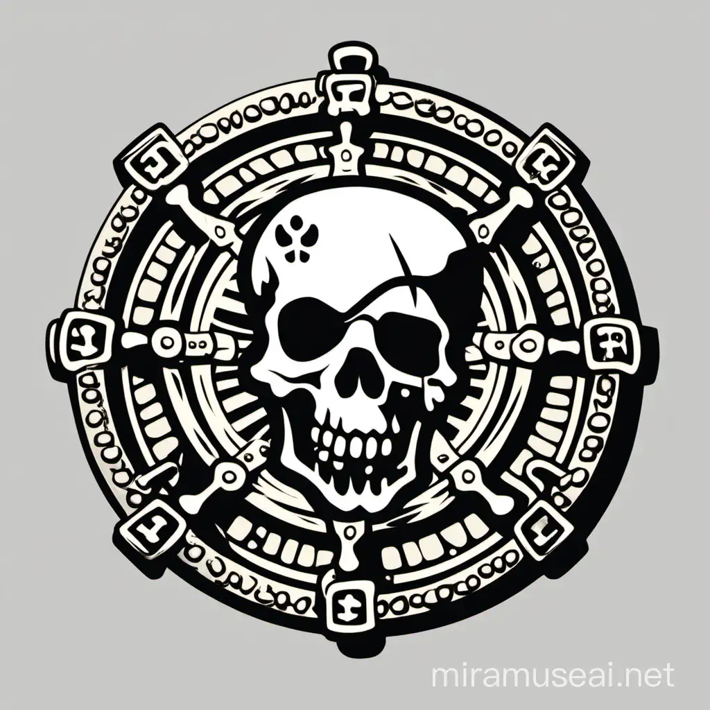 Pirate treasure coin, simple, vector, skull