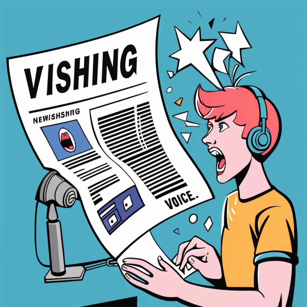Vibrant Visuals Illustrated Newsletter on Voice Phishing Vishing