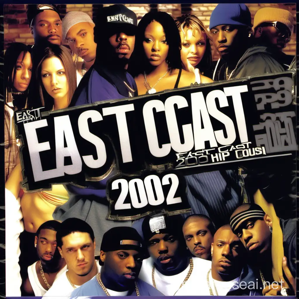East coast 2002 hip hop rap brand album cover movie cover in early 2000s 
