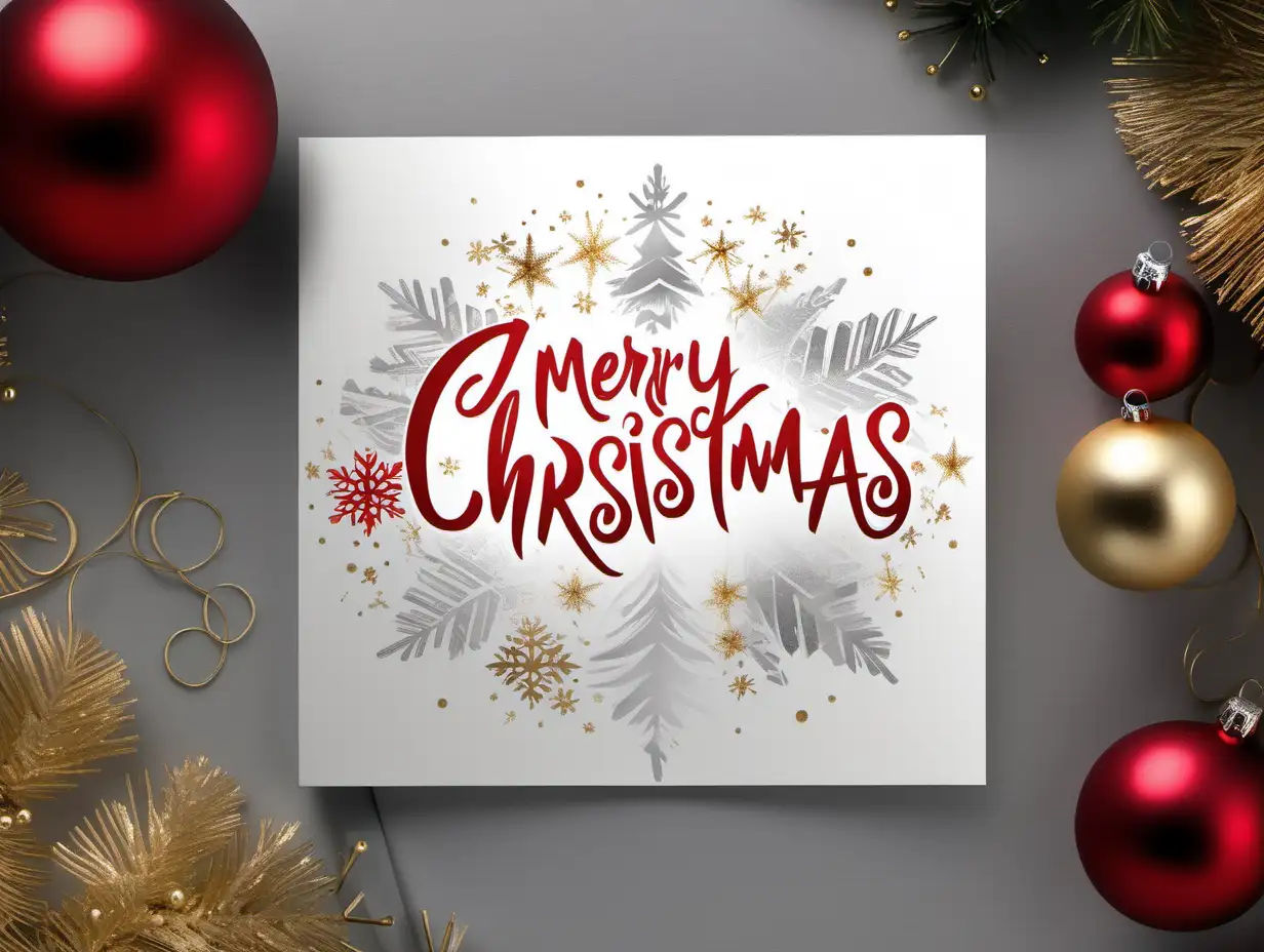 Elegant Gold Silver and Red Merry Christmas Greetings Card from the Garricks