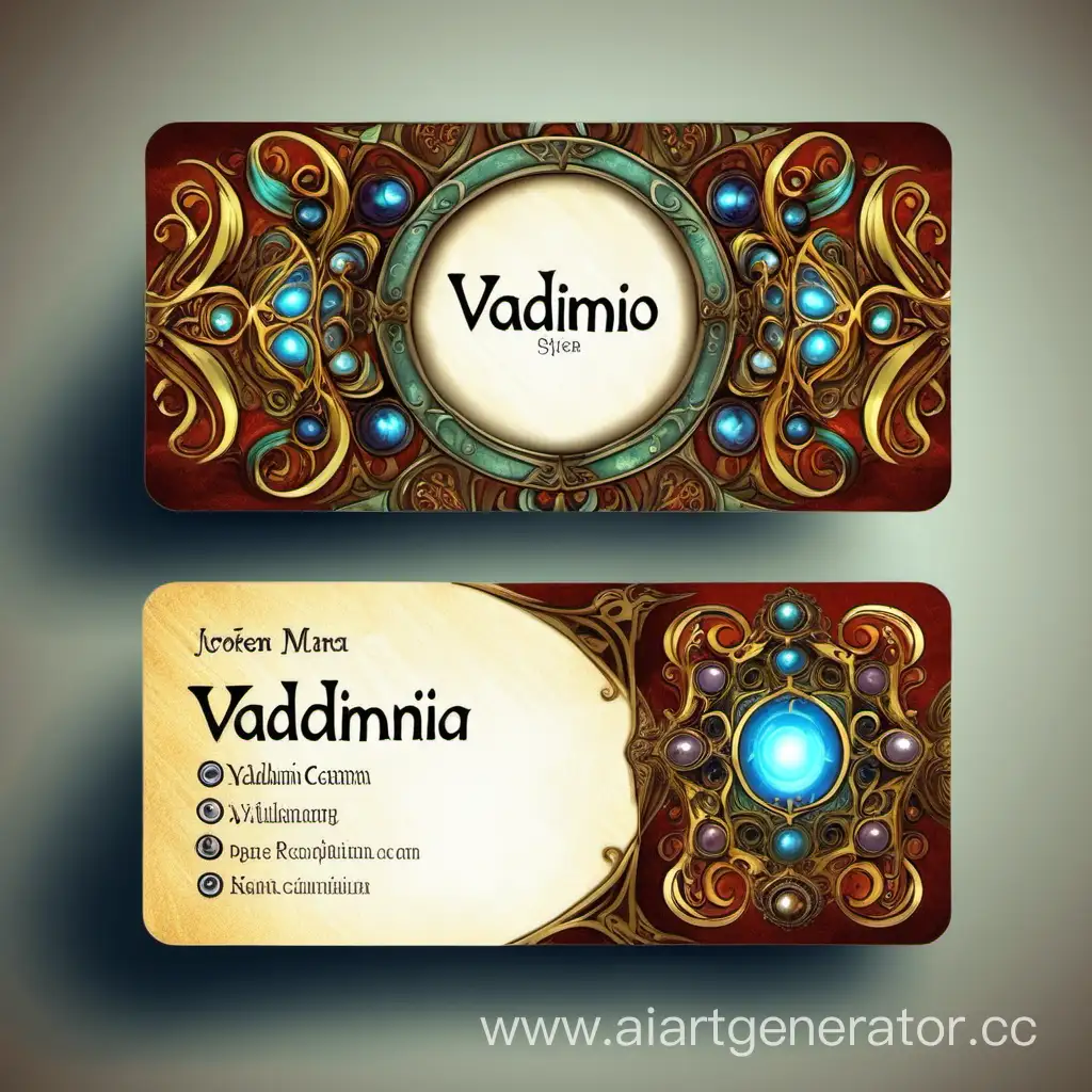 Business card, Fantasy style, Name Vladimir
