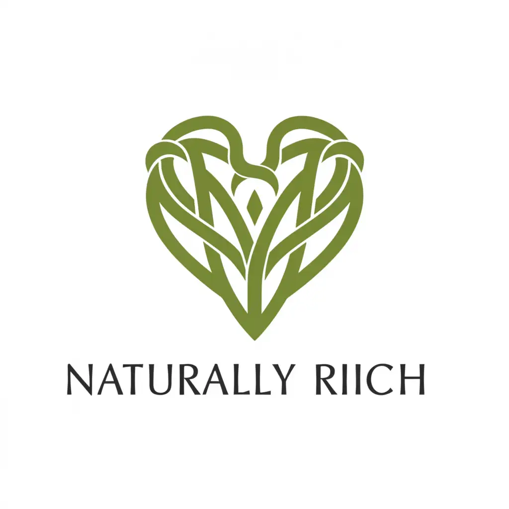 a logo design,with the text 'Naturally Rich', main symbol:A Heart with a V,complex,clear background