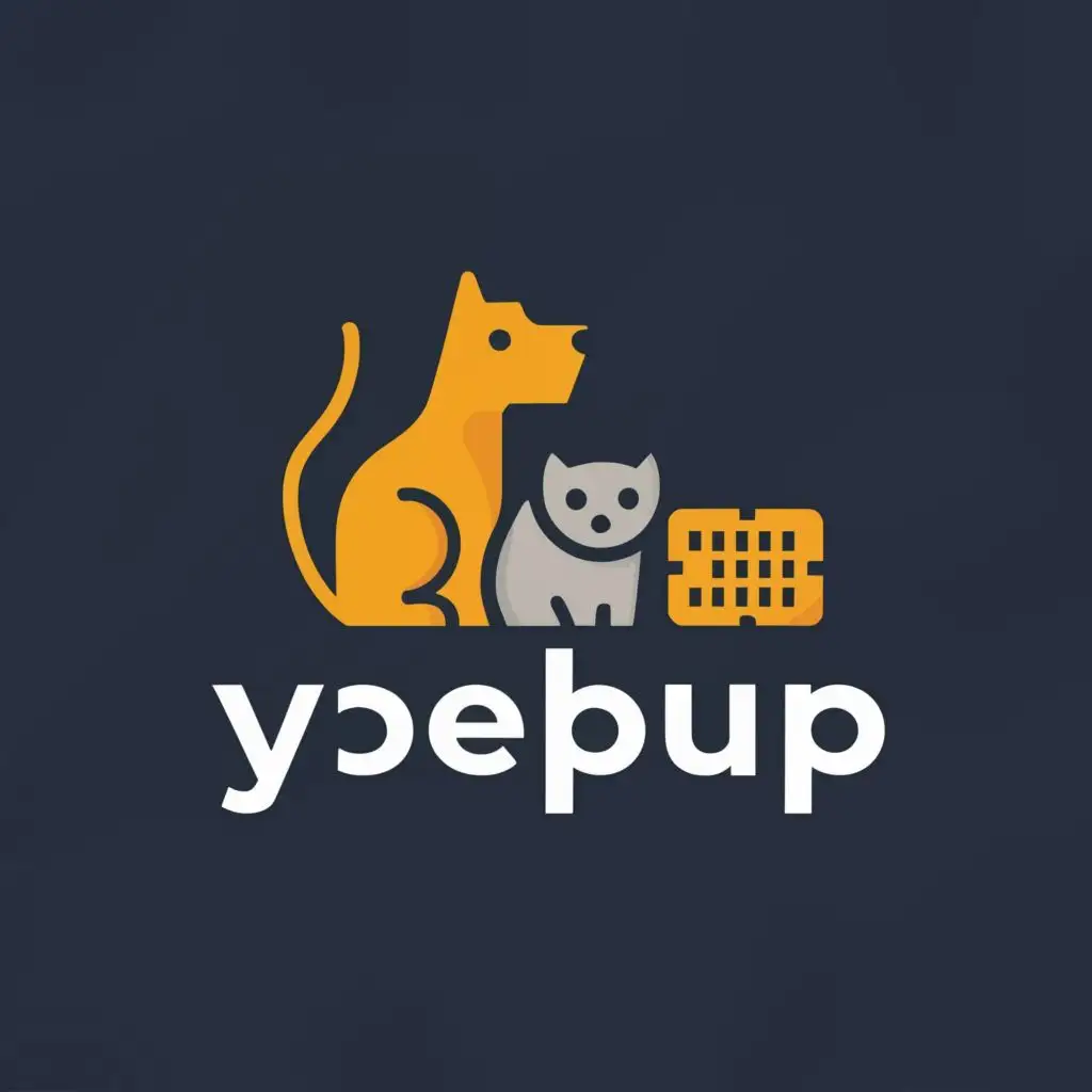 logo, Dog and Cat and chip, with the text "-----------", typography, be used in Technology industry