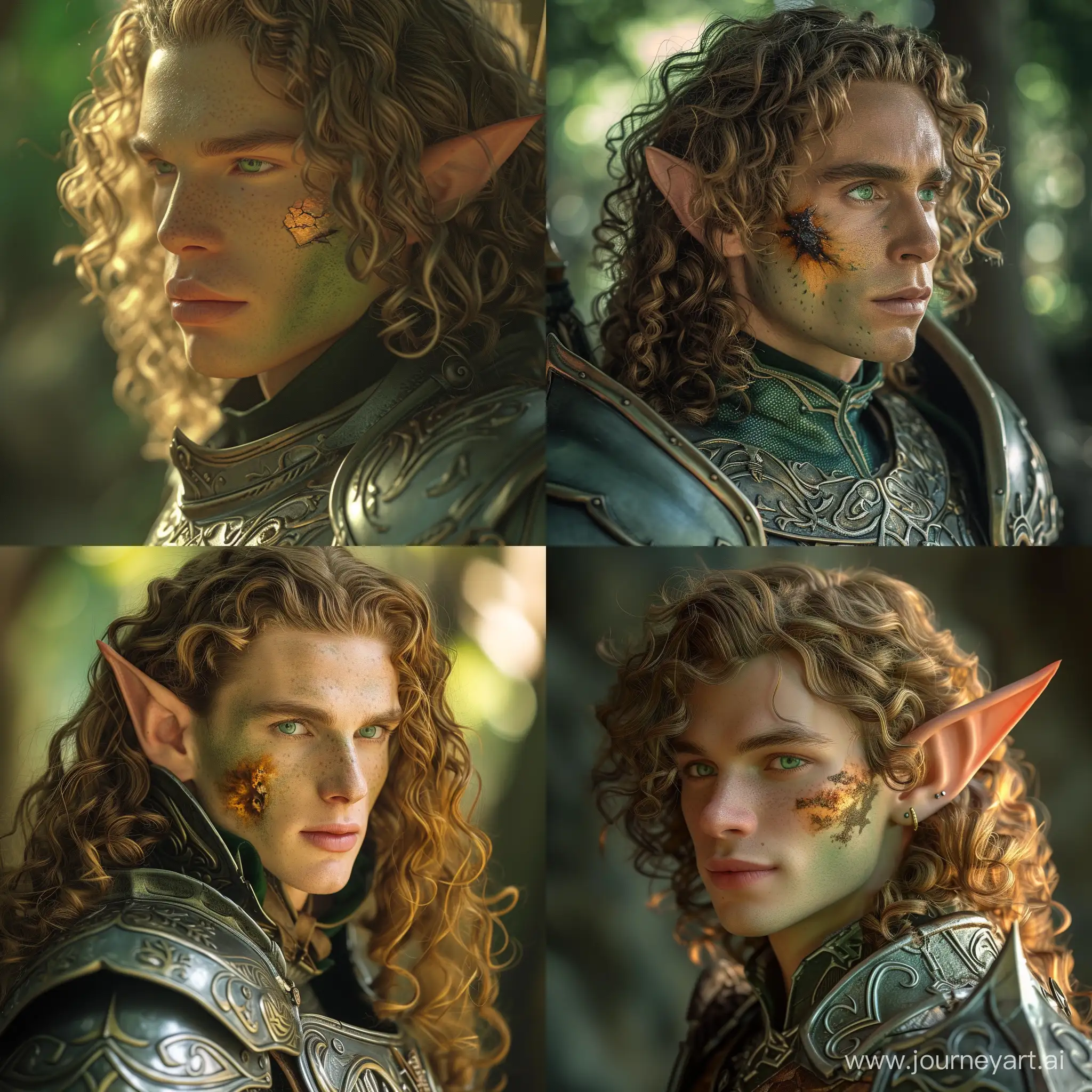 Enchanting-Wood-Elf-in-Knightly-Armor-with-Mysterious-Burn-Mark