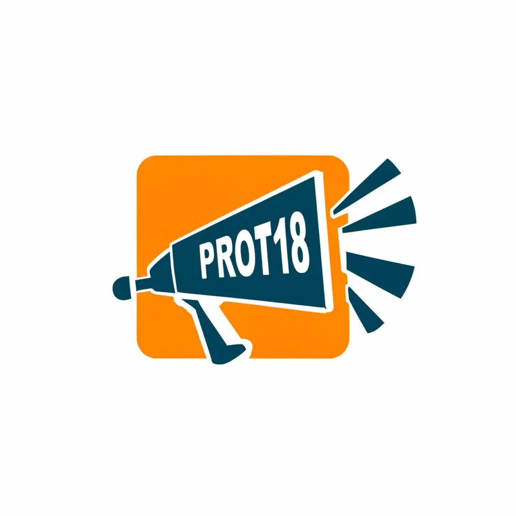 a logo design,with the text "Prog 18", main symbol:"""
Logo name with a megaphone that inspires revolution 
""",Moderate,be used in Internet industry,clear background