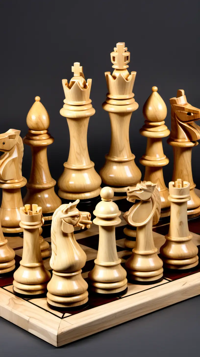 giant carved classic staunton chess set, viewed as if we were one of the pieces