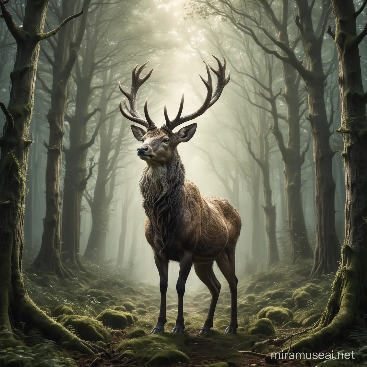 Spiritual forest stag