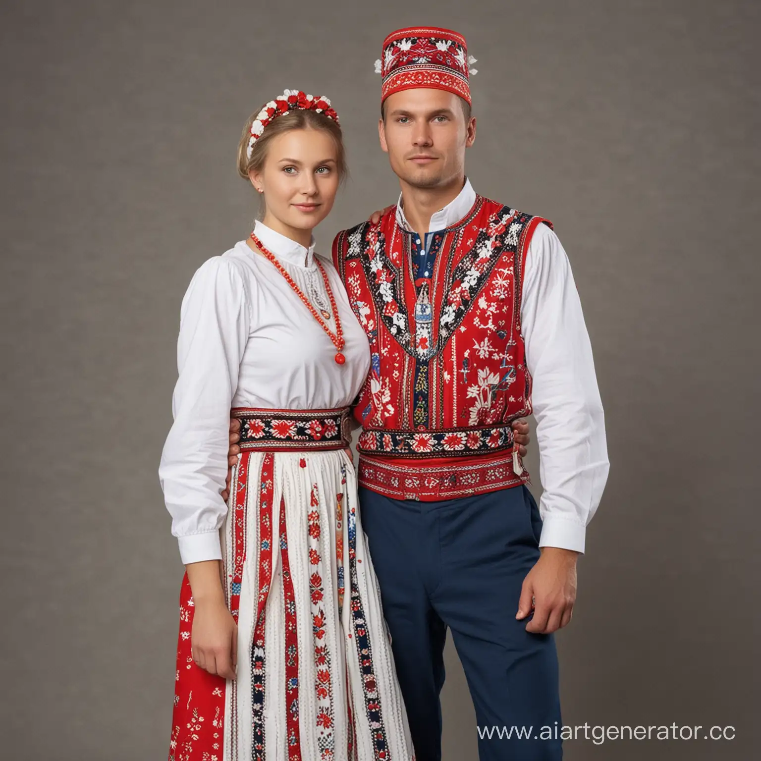 Karelian-Couple-in-Traditional-Costume