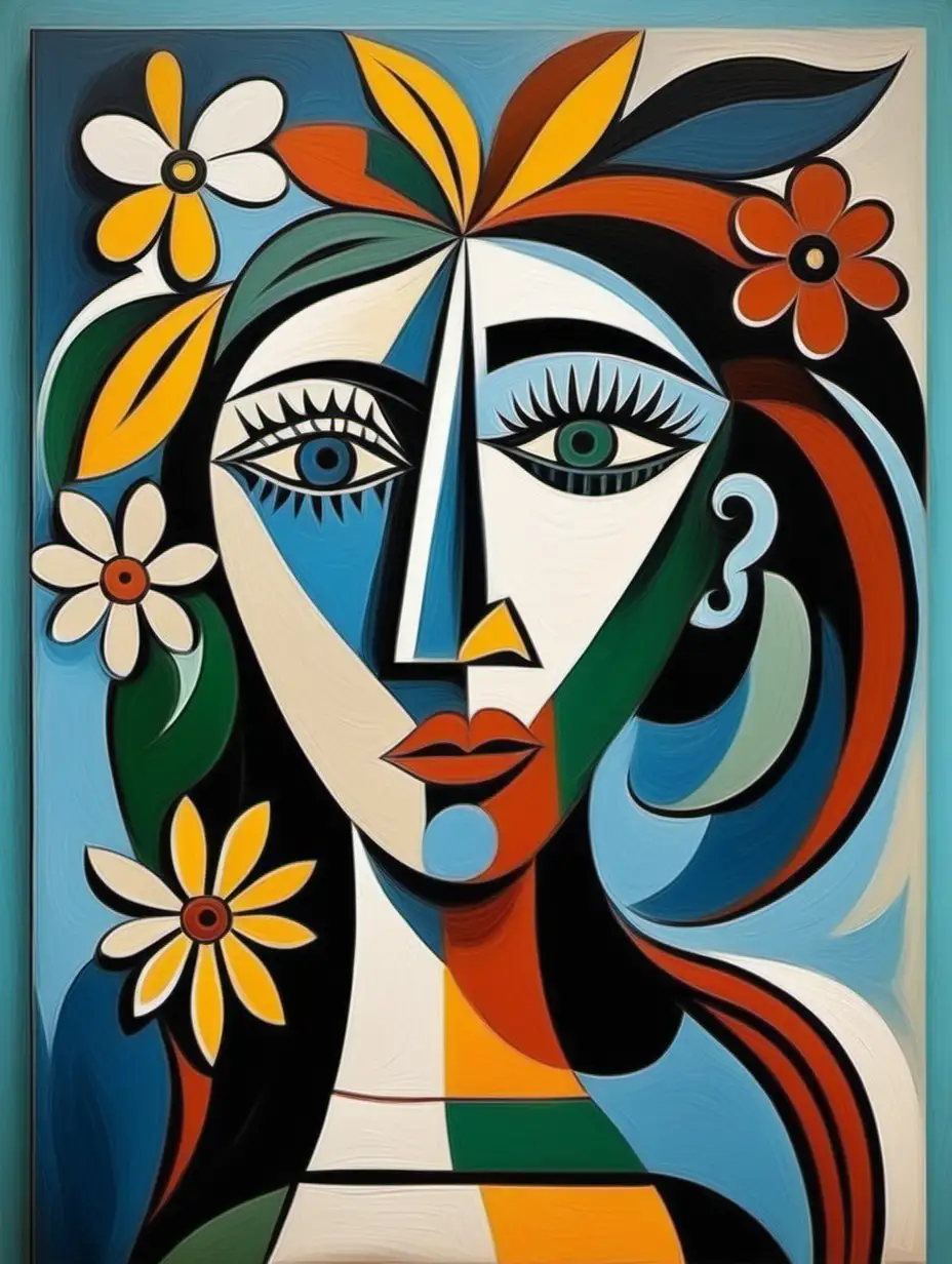 floral abstract on the style of Picasso
