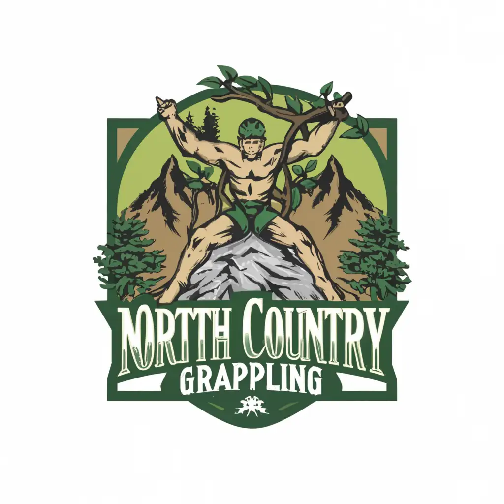 LOGO-Design-for-North-Country-Grappling-Mountain-Wrestling-Tree-Theme