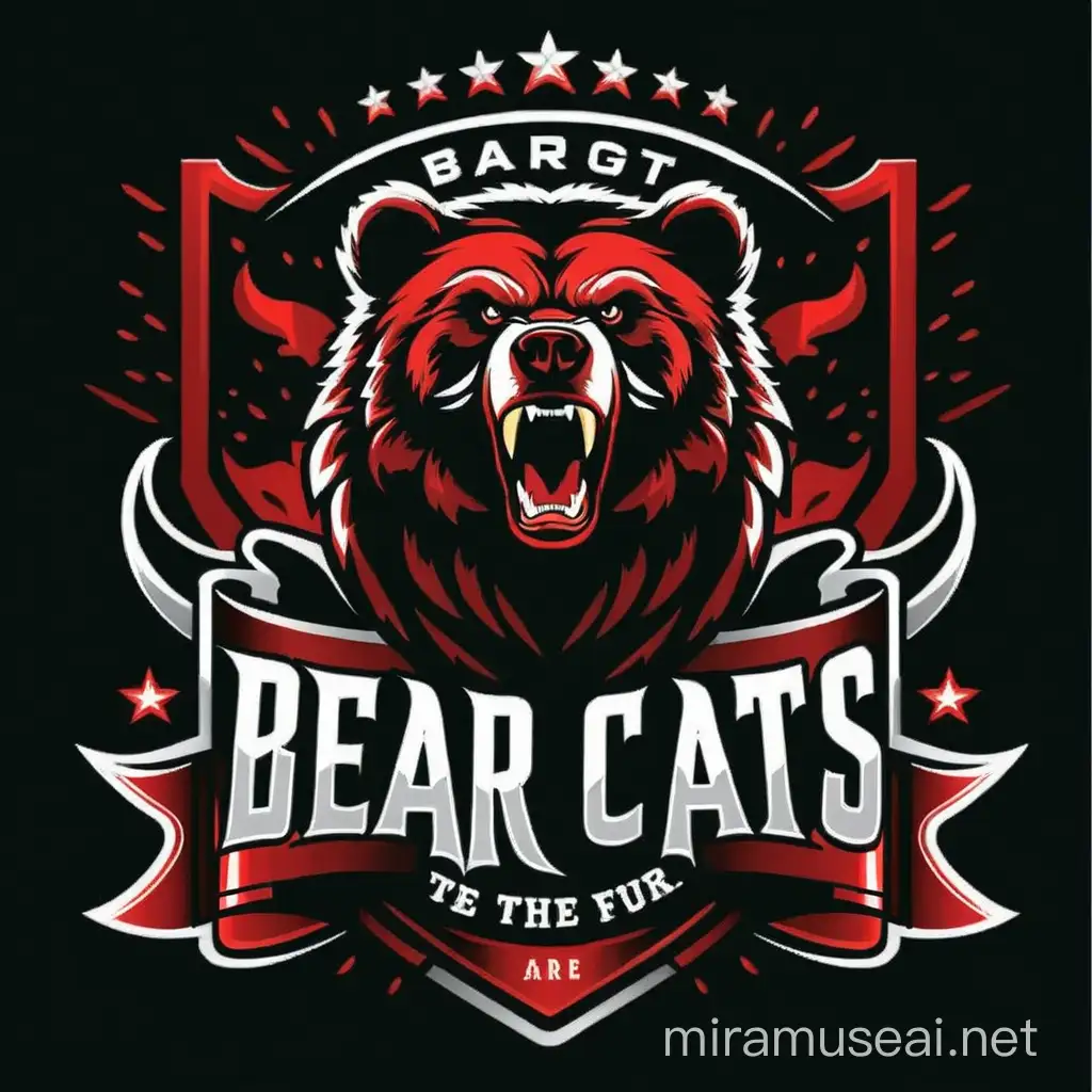 Angry Bear with Royal Blue White and Crimson Red Colors in High Quality