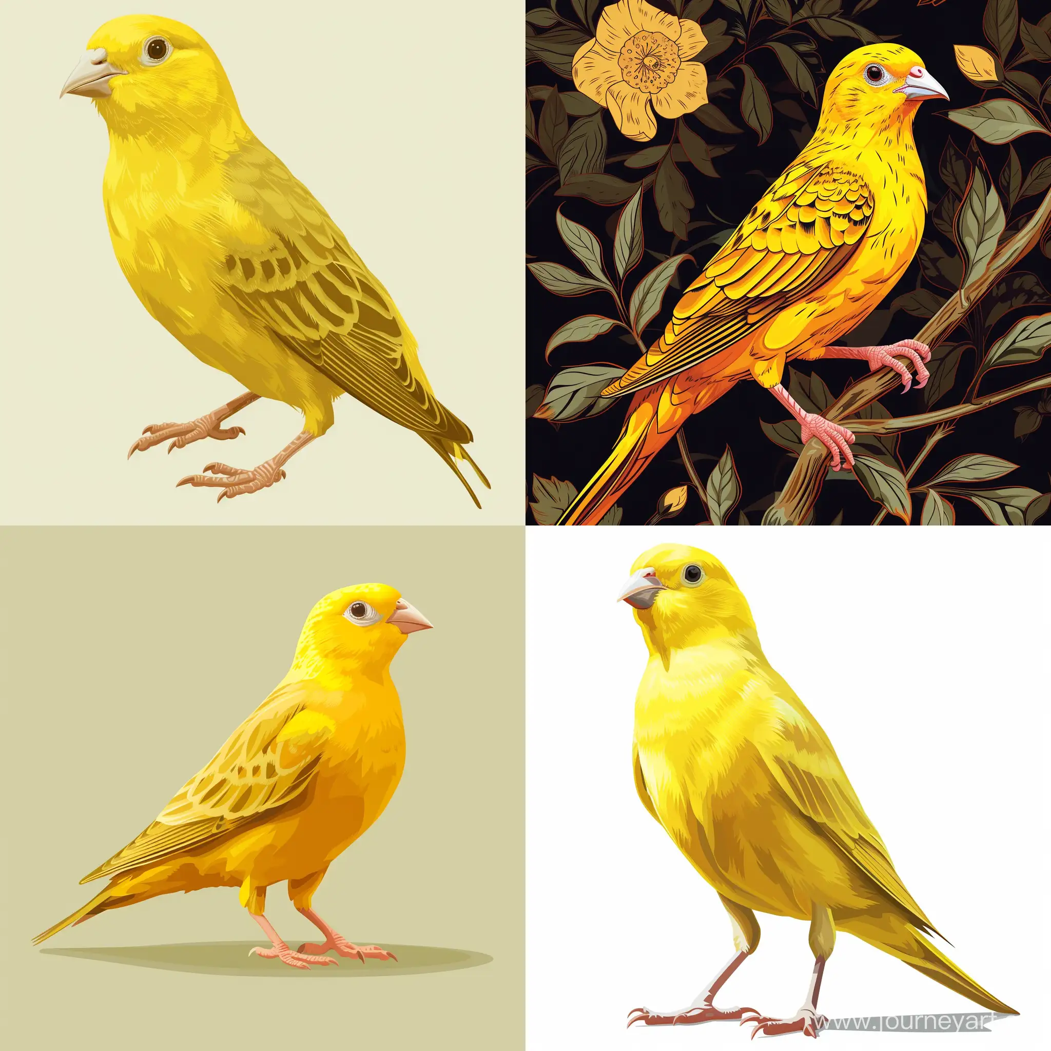 personification of an Atlantic Canary, vector style, high quality details