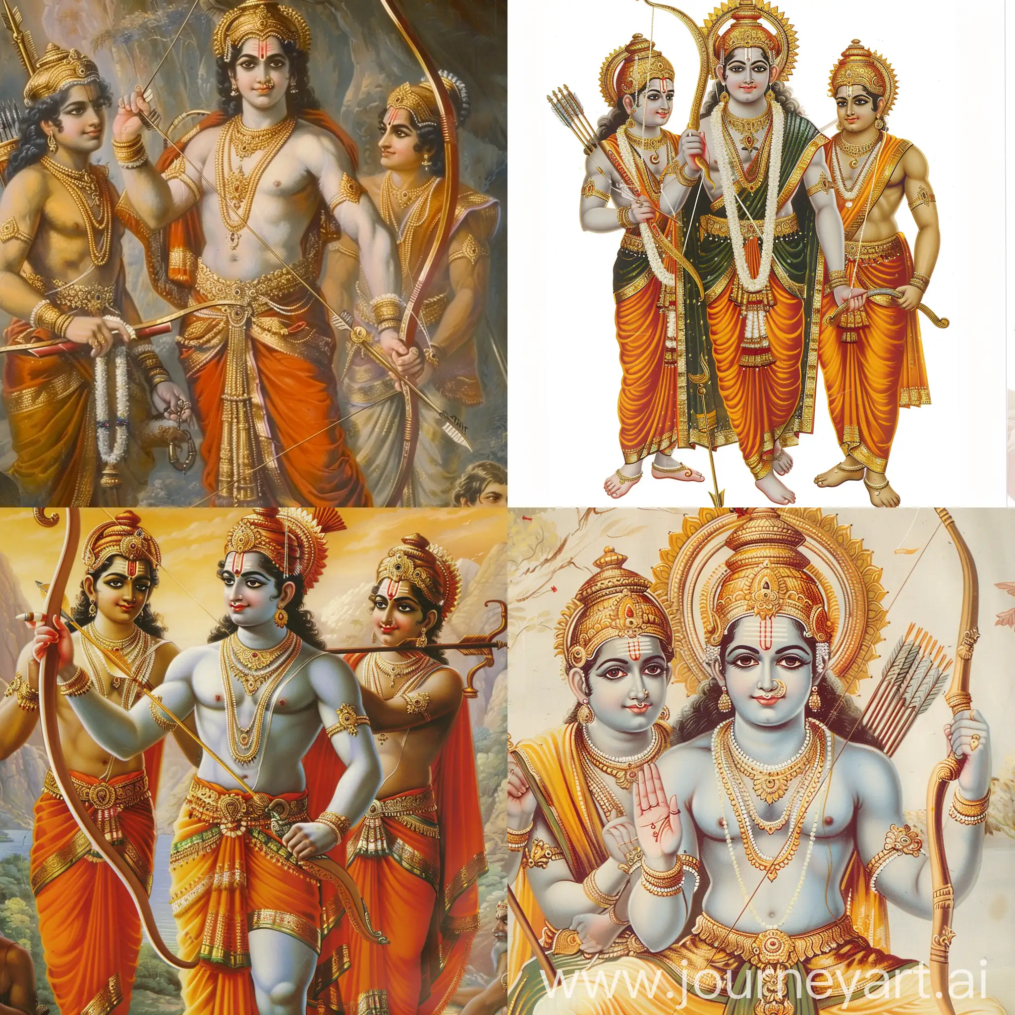 bhagwan shri ram, holding bow arrow, with lakshman