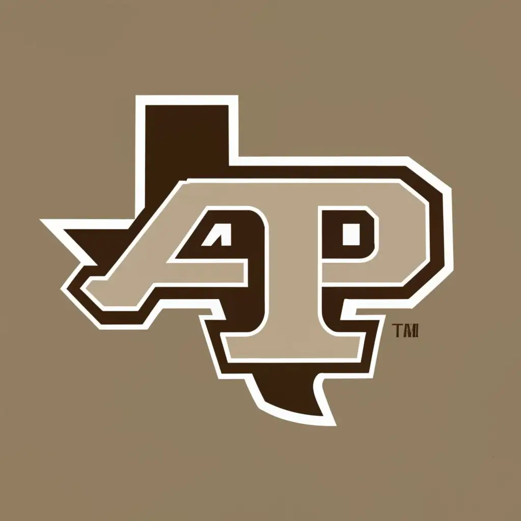 logo, Purdue Logo p with an A in front of the shape of Texas, with the text "AP", typography, be used in baseball. Make Black and White