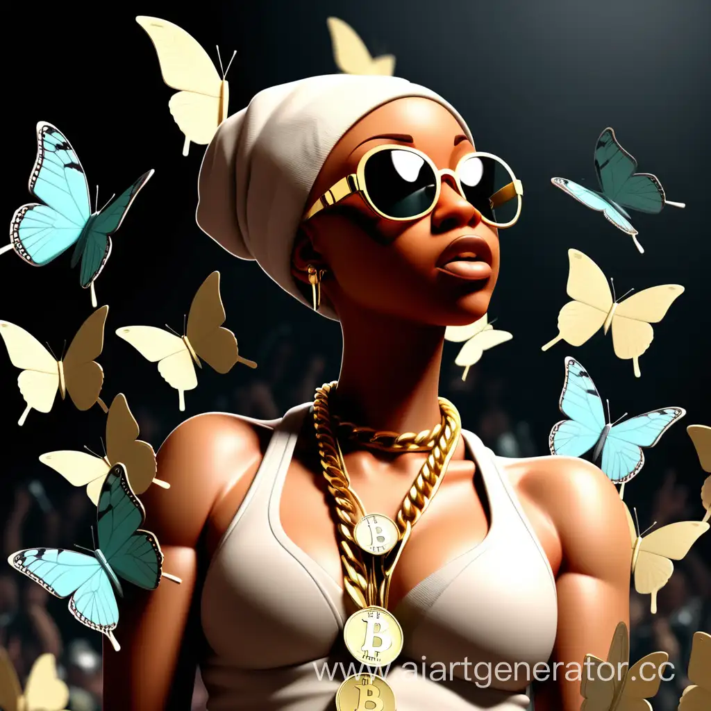 Luxurious-Money-Shower-on-Rappers-Surrounded-by-Fluttering-Butterflies