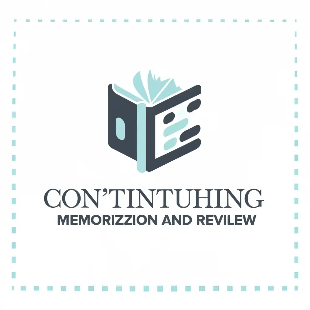 a logo design,with the text "Continuing memorization and review", main symbol:book,Moderate,clear background