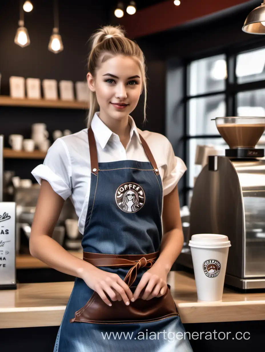Charming-Barista-Girl-in-Branded-Coffee-Shop-Attire