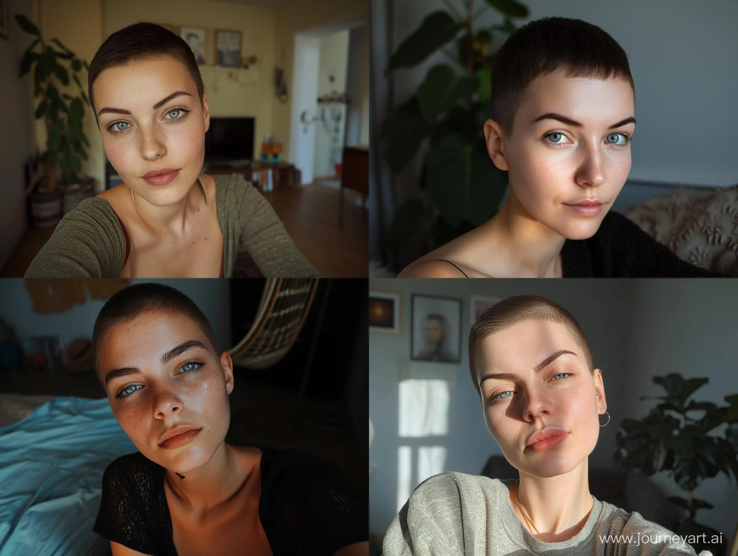 Captivating-Interior-Selfie-Woman-with-Short-Haircut-and-Grey-Eyes