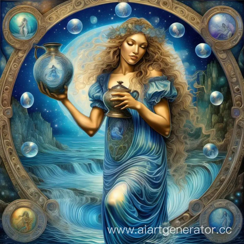Aquarius-Zodiac-Beauty-Enchanting-Portrait-with-Water-Pitcher