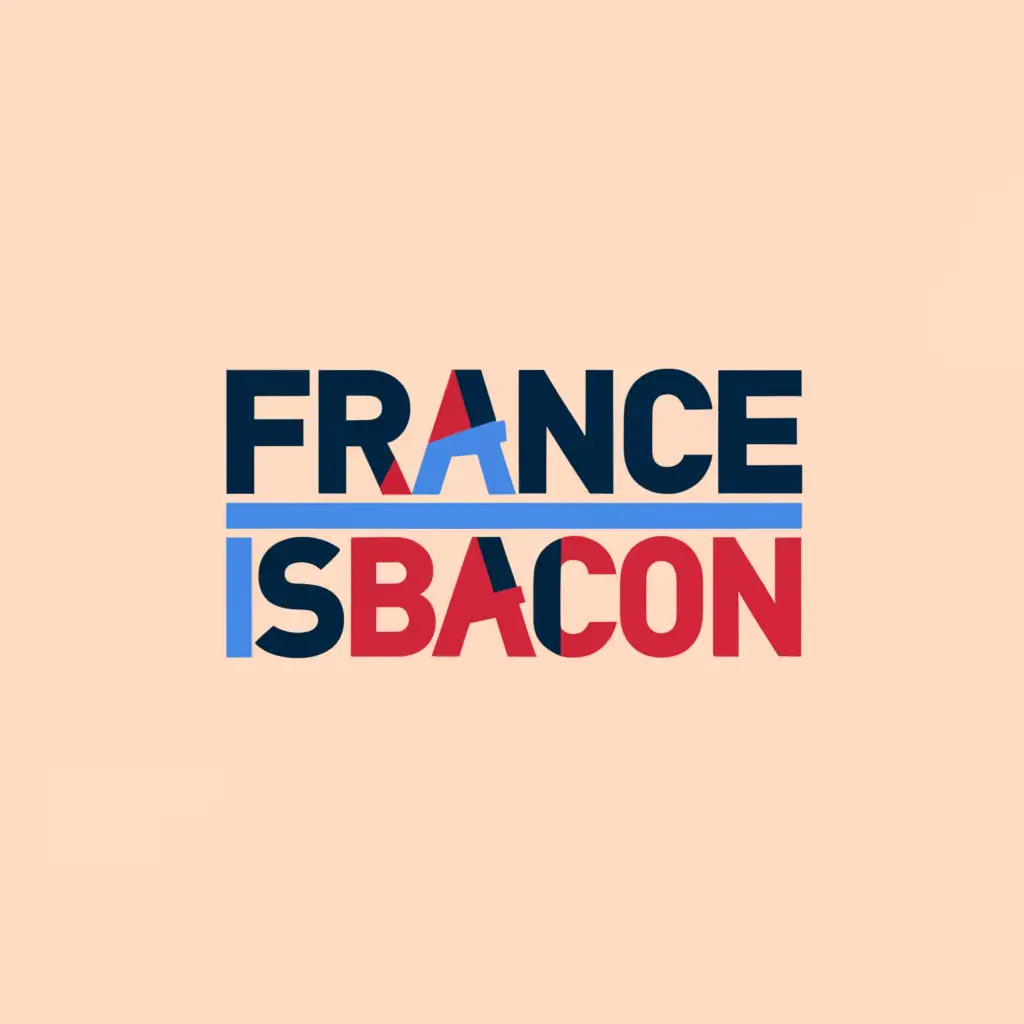 LOGO-Design-For-FranceIsBacon-Modern-Rectangular-Logo-in-Blue-White-and-Red-with-Educational-Theme