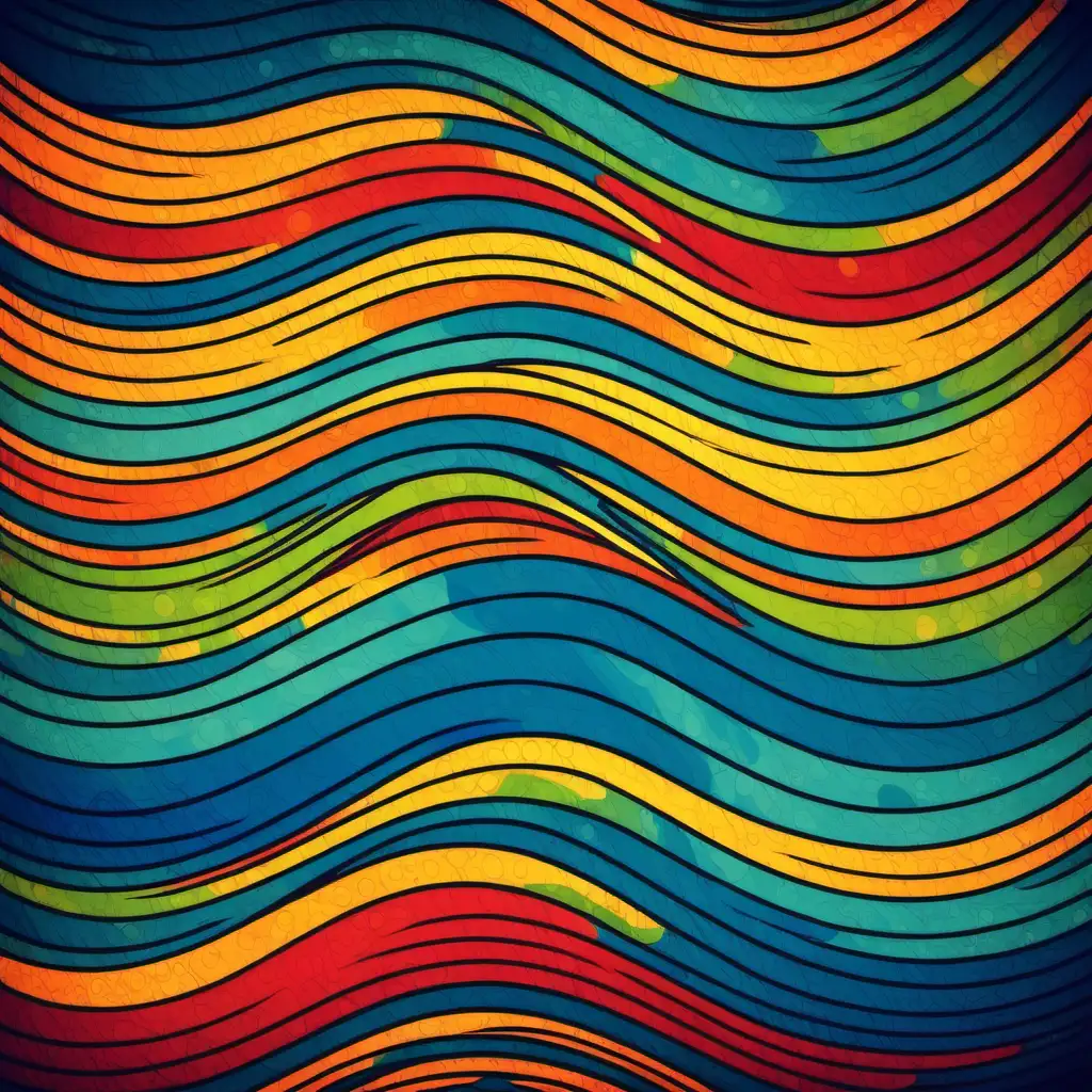Vibrant Abstract Waves in Multicolored Palette