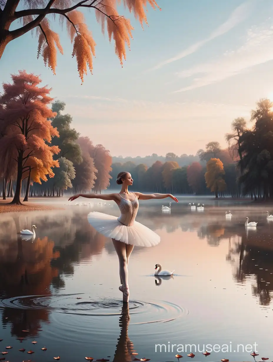 Elegant Ballet Dancer Performing at Swan Lake