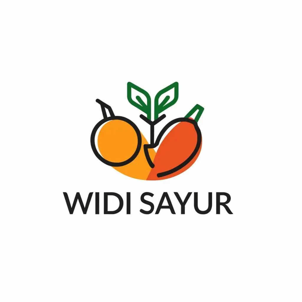 a logo design,with the text "WIDI SAYUR", main symbol:Lots of Vegetables,Minimalistic,be used in Retail industry,clear background