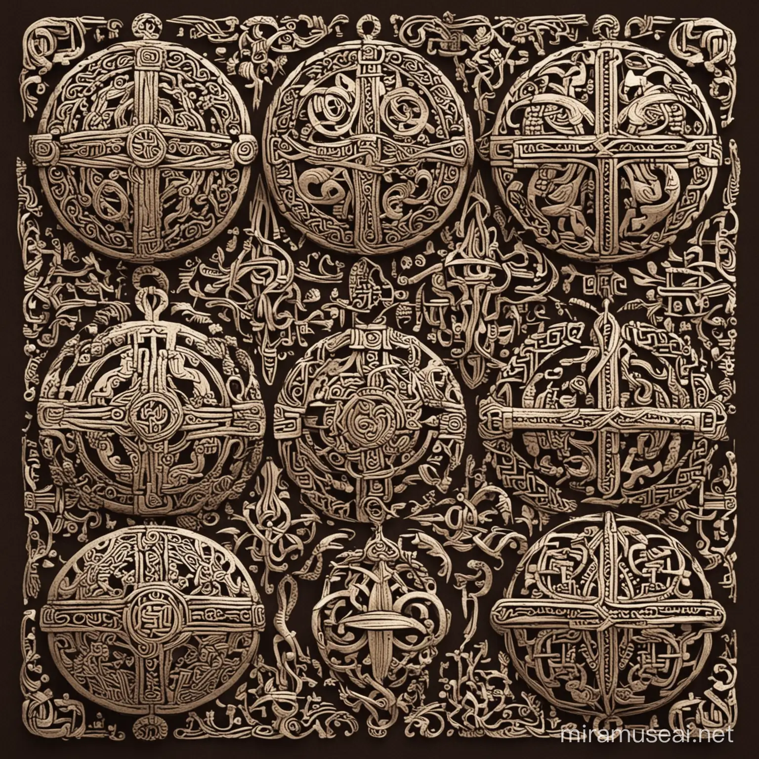 Traditional Viking Style Ornaments Intricate Nordic Designs