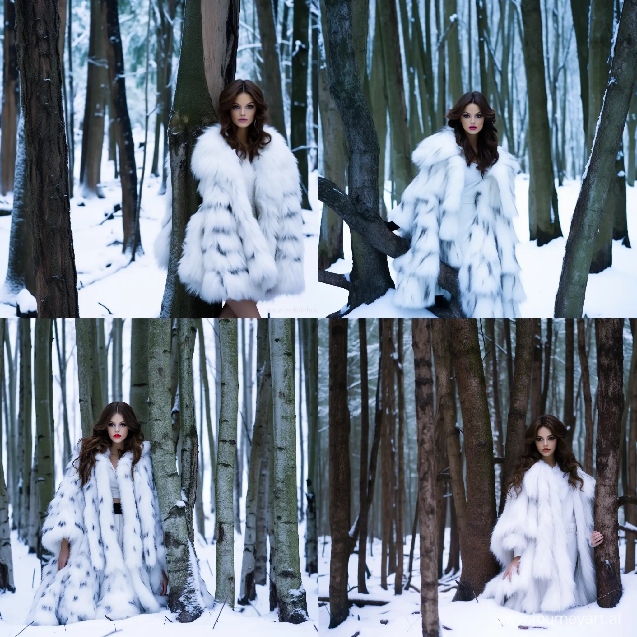 Enchanting-Brunette-Model-in-a-Winter-Wonderland-Photoshoot